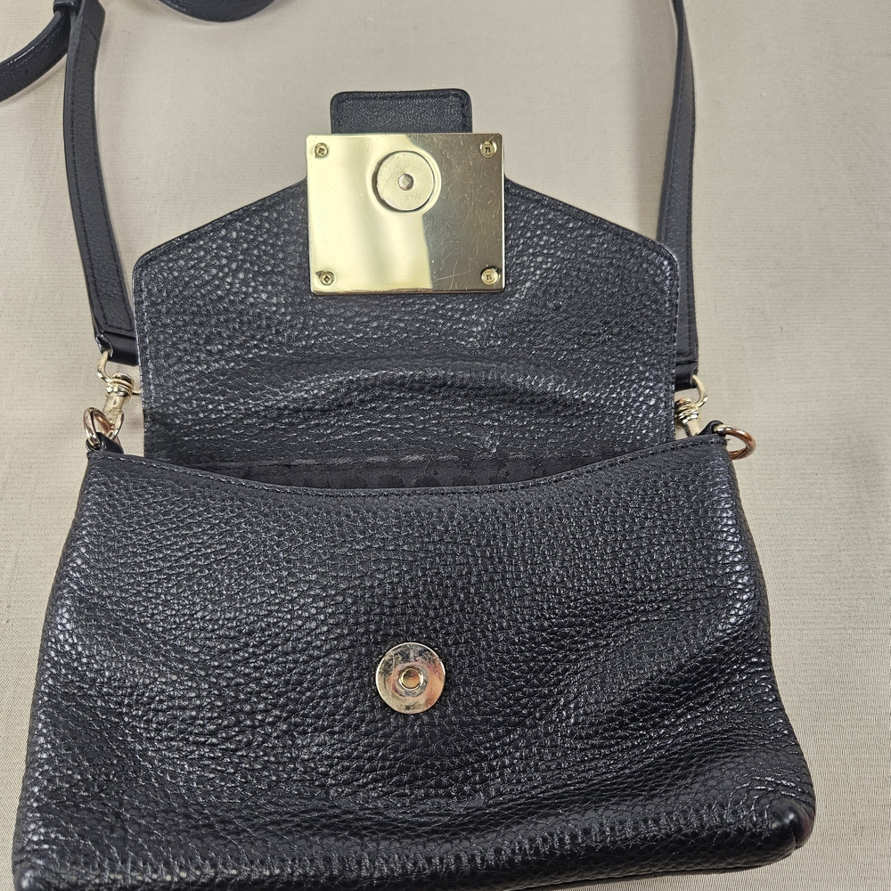 Karl Lagerfeld Black Pebbled Leather Crossbody Bag - Picture 5 of 16